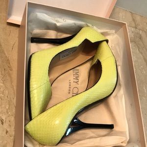 Jimmy Choo elaphe size 39 1/2 color lemon